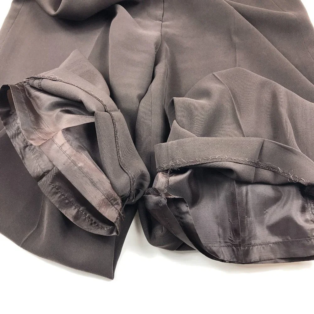 Kasper Classics Petite Wide Leg  High Waist Flat Front Pants Quiet Luxury Office